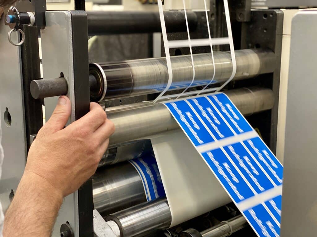 Blue labels