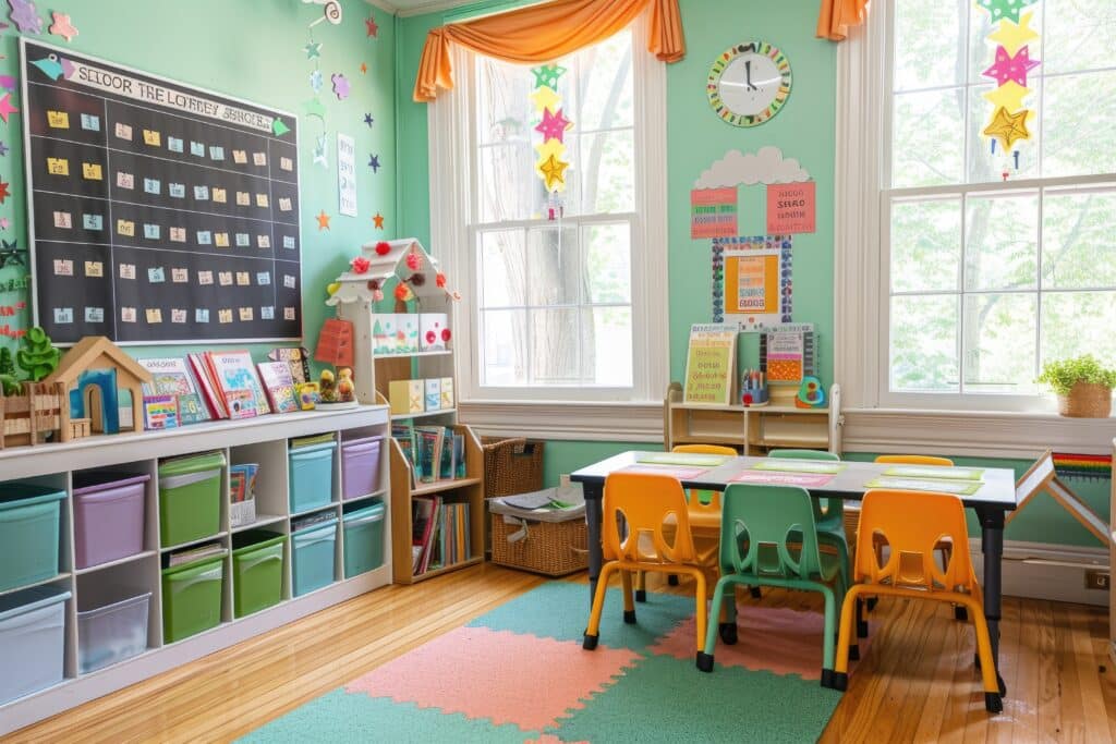 modern and colorful classroom ideas
