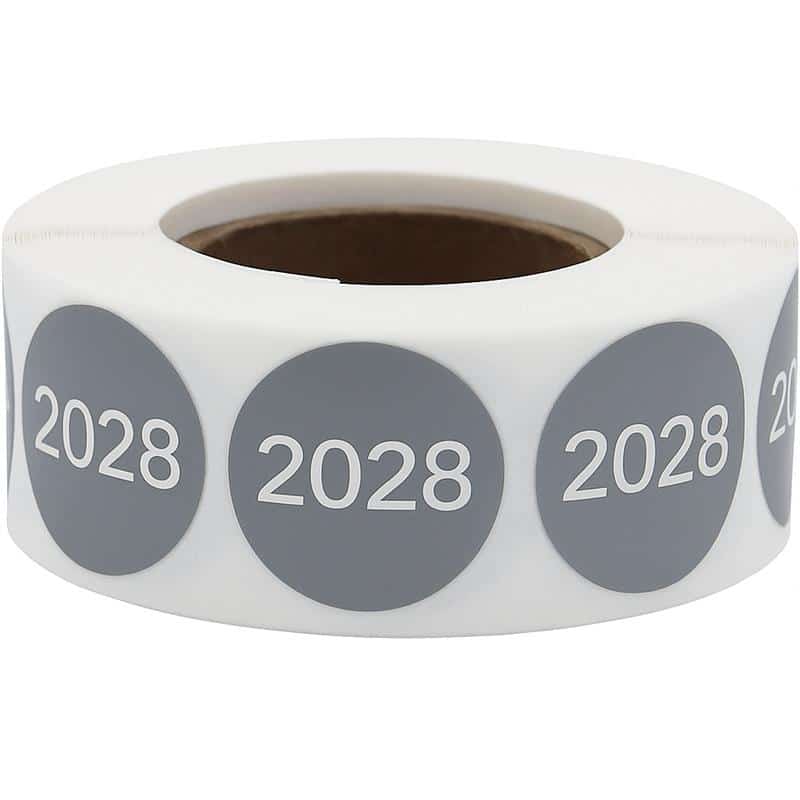 Small Year 2028 Stickers | 3/4" Round QTY 500 Small Year 2028 Stickers | 3/4" Round QTY 500