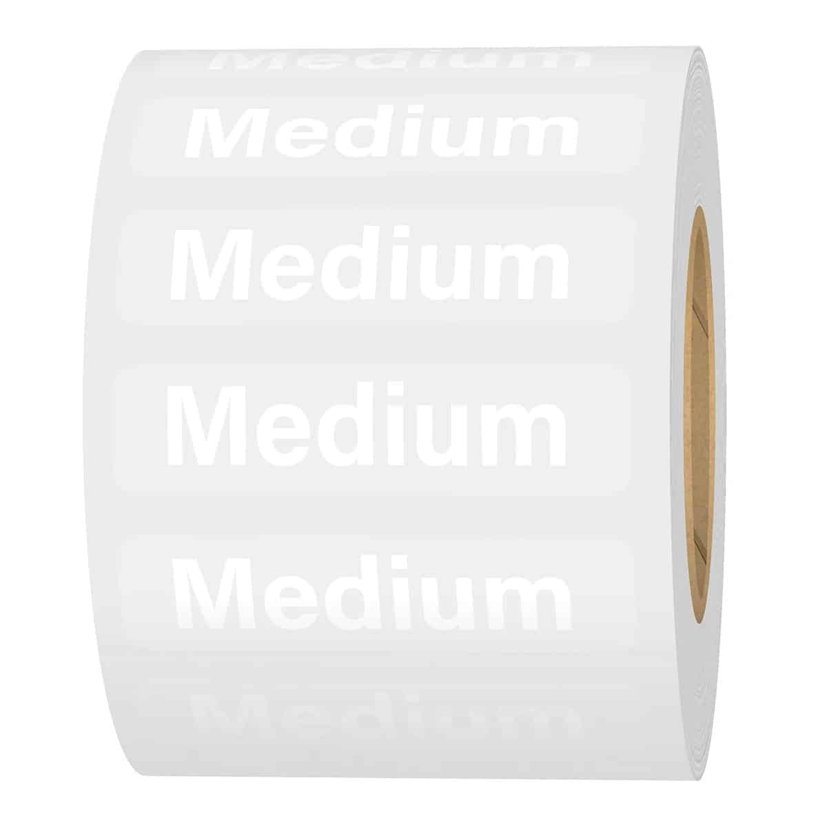 White Ink Standard Ultra Clear Size Strip Labels for Retail Shirts White Ink Standard Ultra Clear Size Strip Labels for Retail Shirts