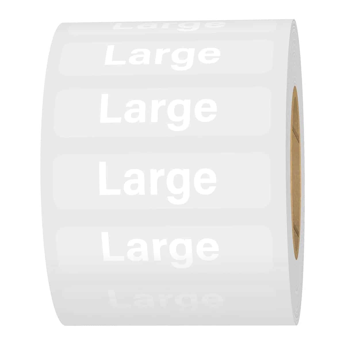 White Ink Standard Ultra Clear Size Strip Labels for Retail Shirts White Ink Standard Ultra Clear Size Strip Labels for Retail Shirts