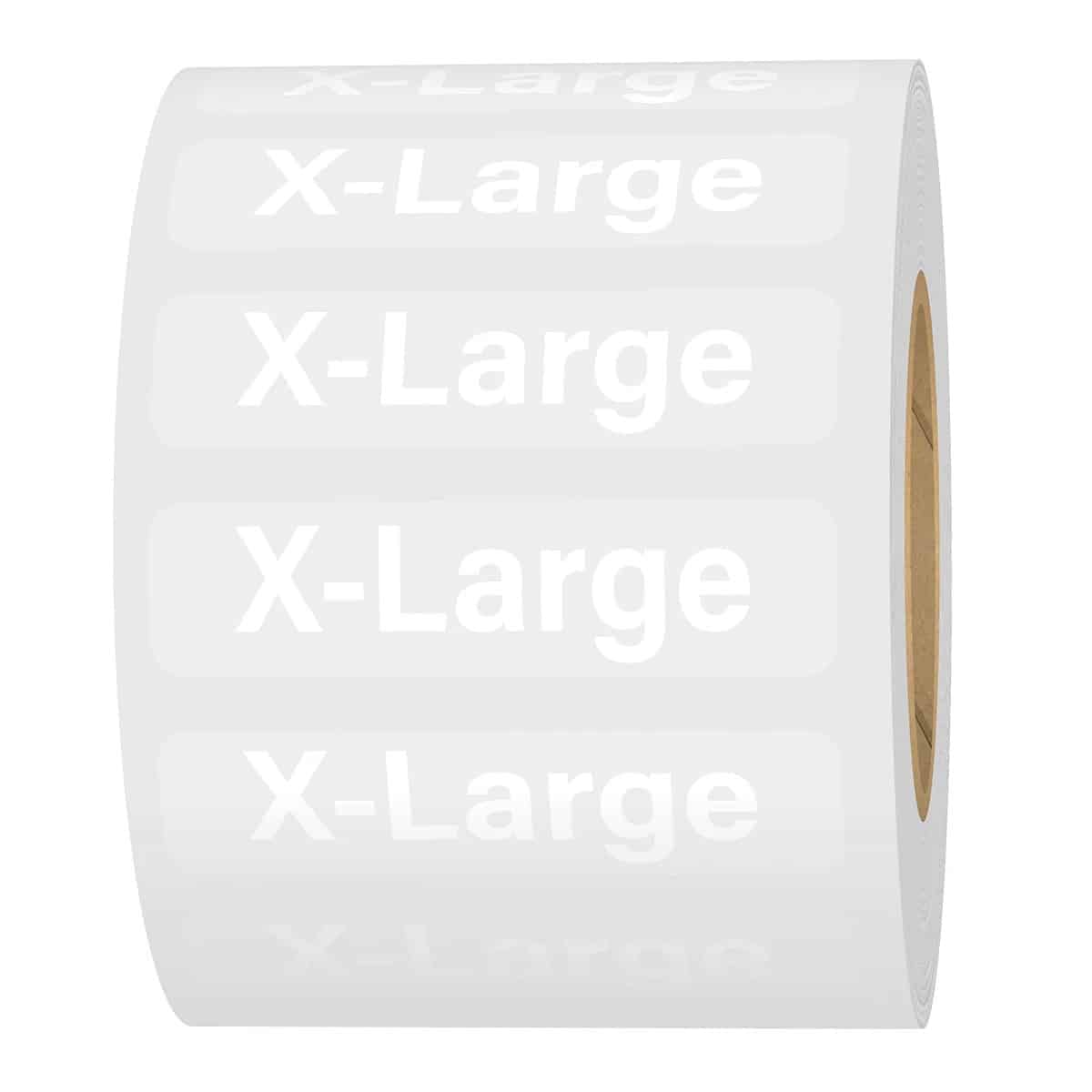 White Ink Standard Ultra Clear Size Strip Labels for Retail Shirts White Ink Standard Ultra Clear Size Strip Labels for Retail Shirts
