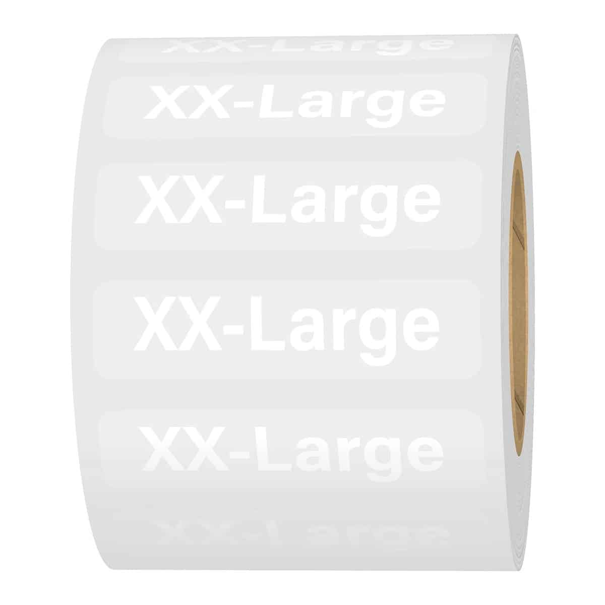 White Ink Standard Ultra Clear Size Strip Labels for Retail Shirts White Ink Standard Ultra Clear Size Strip Labels for Retail Shirts