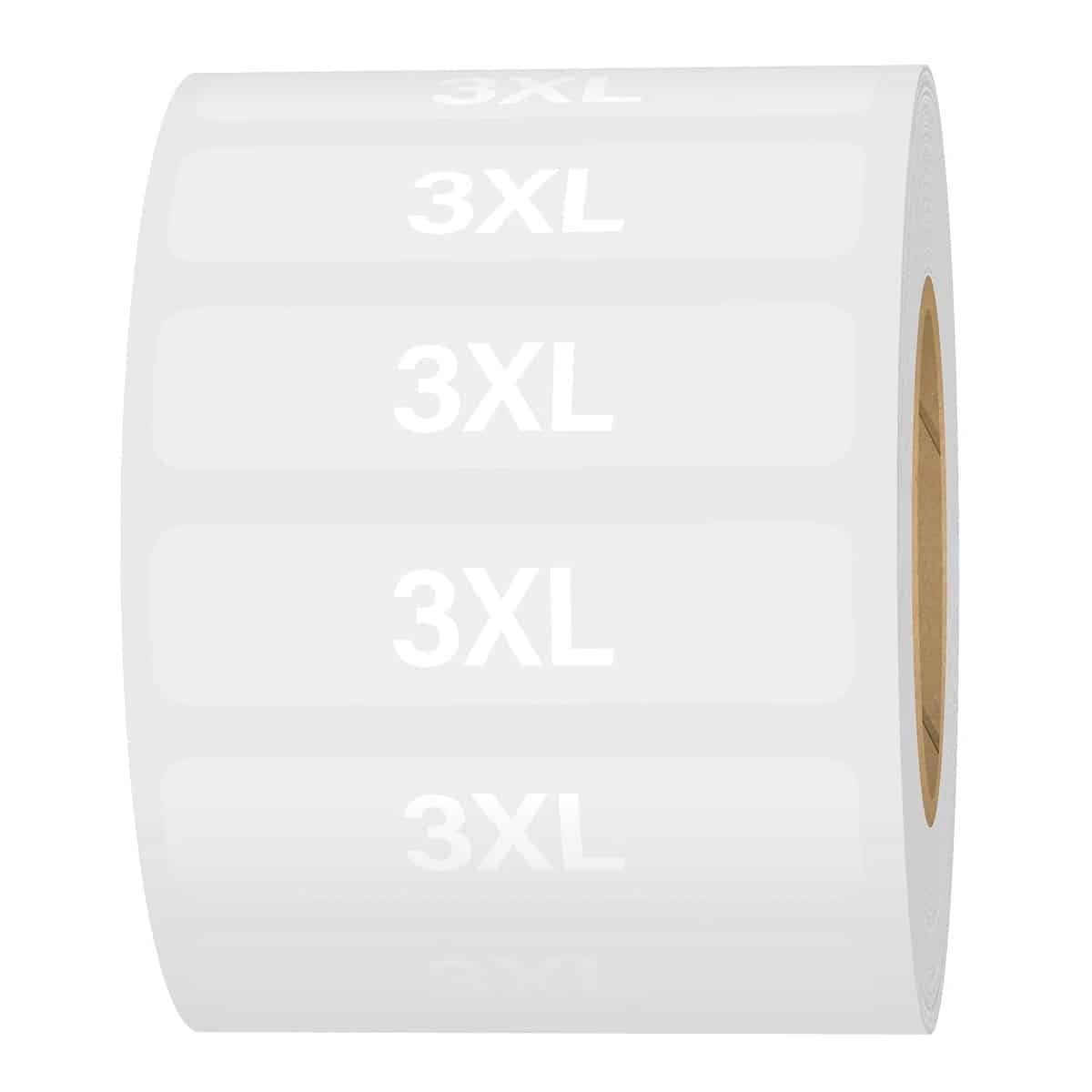 White Ink Standard Ultra Clear Size Strip Labels for Retail Shirts White Ink Standard Ultra Clear Size Strip Labels for Retail Shirts