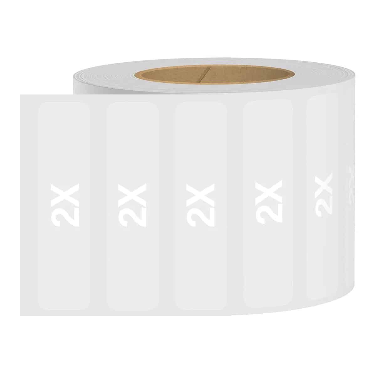 White Ink Standard Ultra Clear Size Strip Labels for Retail Shirts White Ink Standard Ultra Clear Size Strip Labels for Retail Shirts