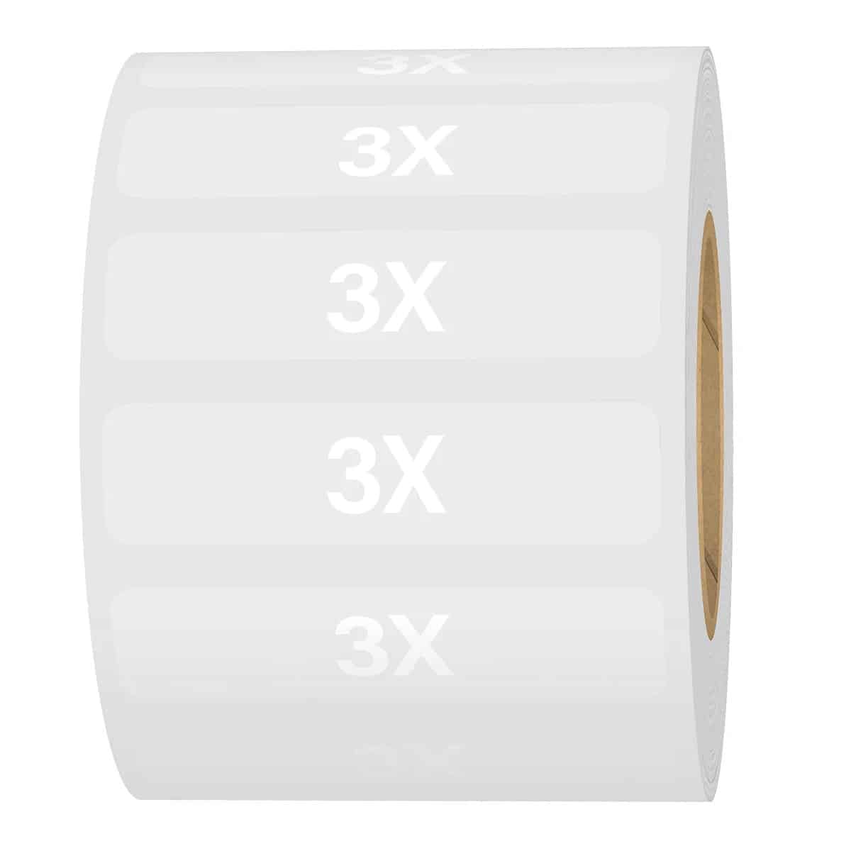 White Ink Standard Ultra Clear Size Strip Labels for Retail Shirts